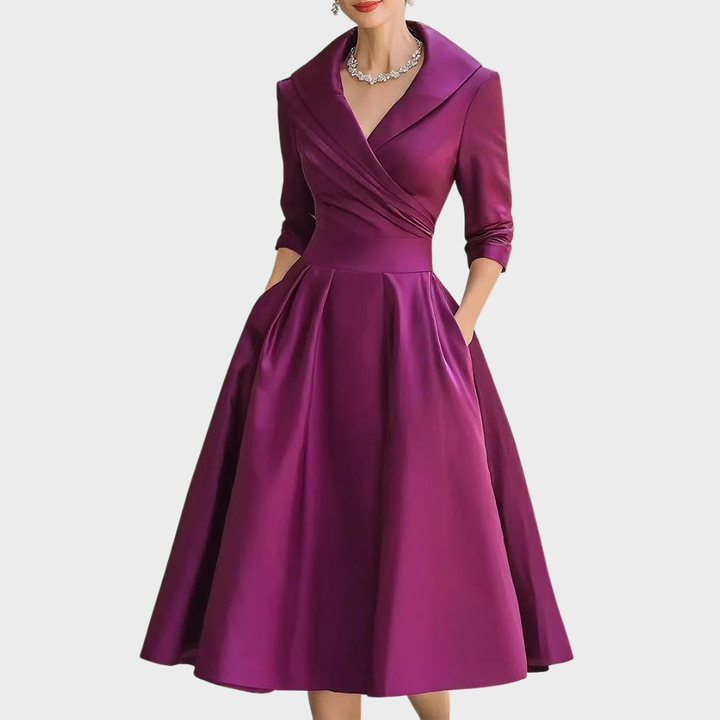Klaudyna | Sleek, Elegant Midi Dress for Every Occasion