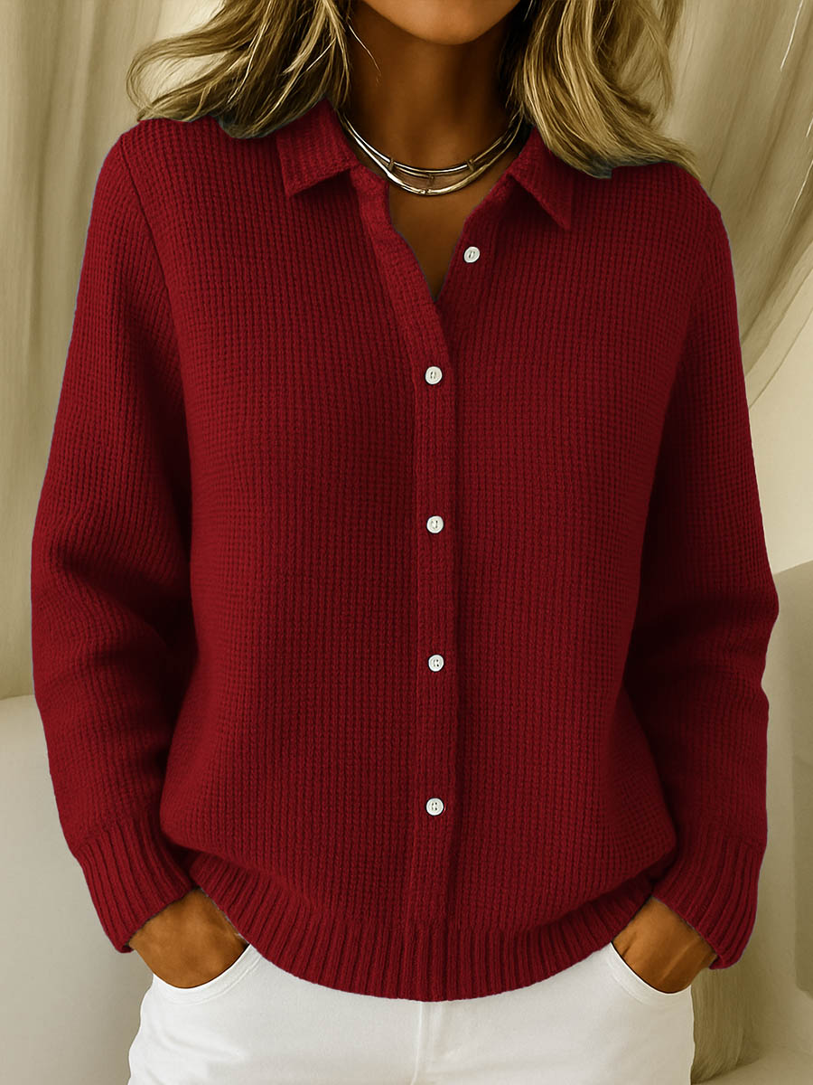 Elaine | Timeless Knit Button-Front Cardigan