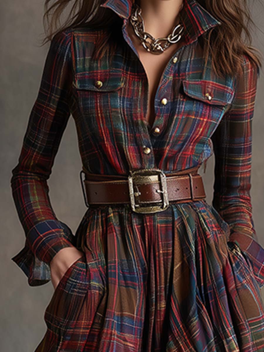 Giulietta Maxi Check Shirt Dress