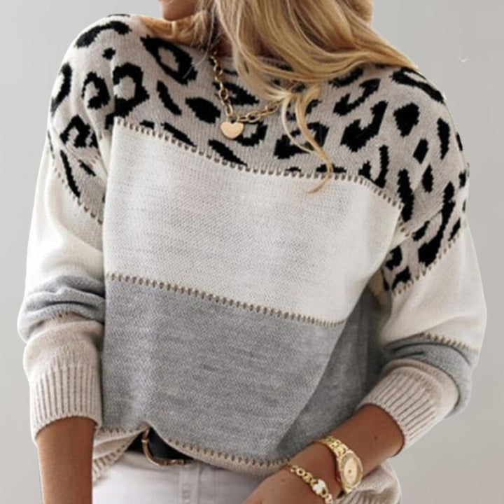 Sharelle Leopard Print Knit Casual Sweater – Effortless Everyday Style