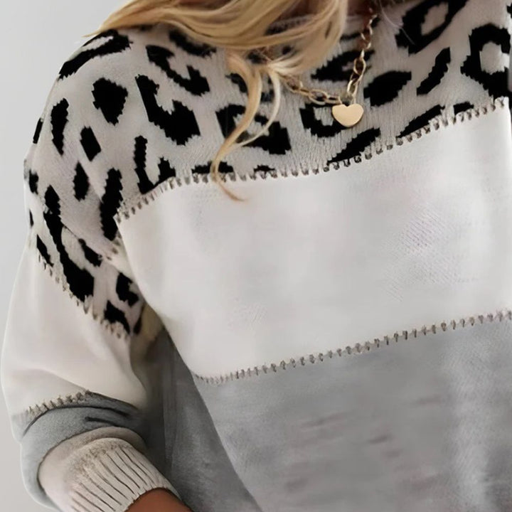 Sharelle Leopard Print Knit Casual Sweater – Effortless Everyday Style