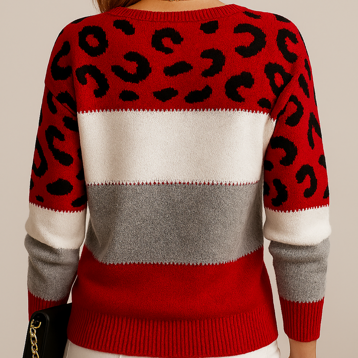 Sharelle Leopard Print Knit Casual Sweater – Effortless Everyday Style