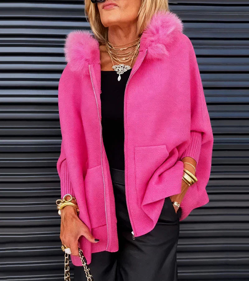 Arabelle™ Cozy Hooded Coat with Plush Fur Collar — Casual Winter Essential