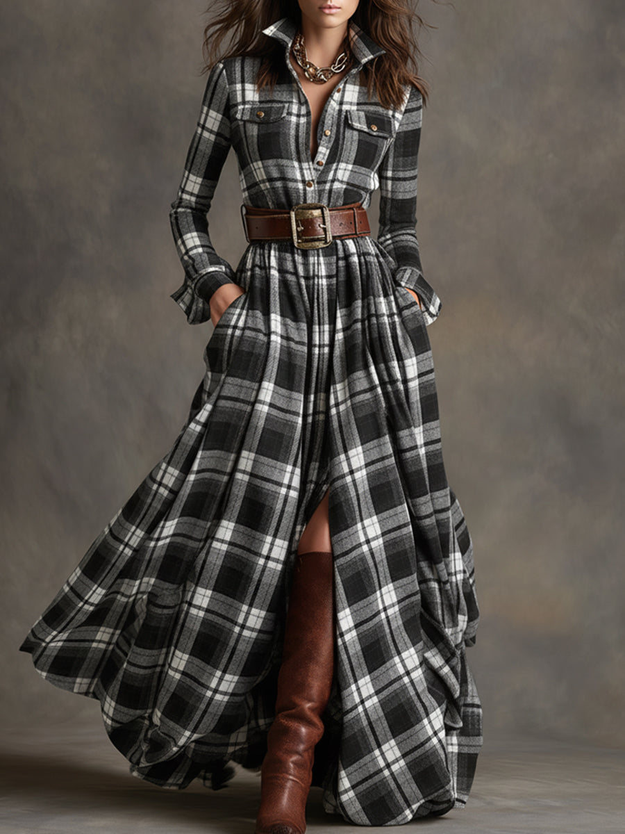 Giulietta Maxi Check Shirt Dress