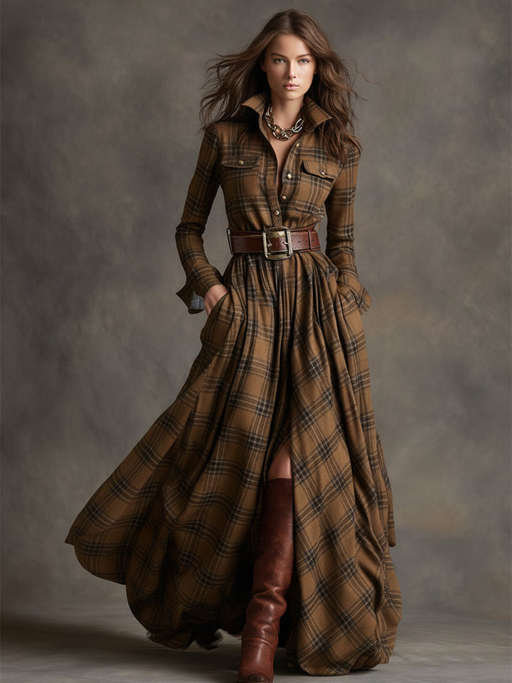 Giulietta Maxi Check Shirt Dress