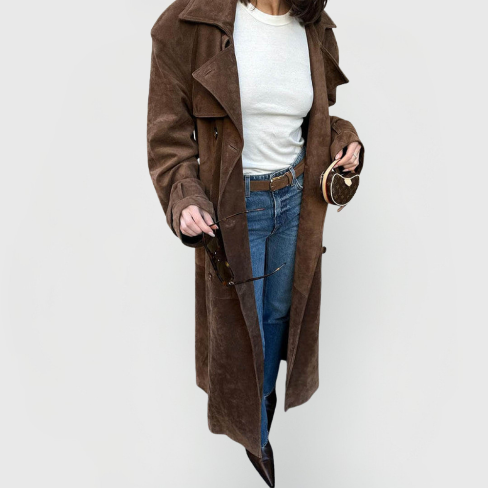 Suzanne | Timeless Suede Trench Coat