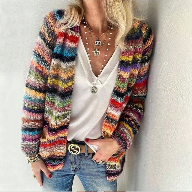 Penelope Multicolour Knit Sweater - Cozy, Colorful Knitwear